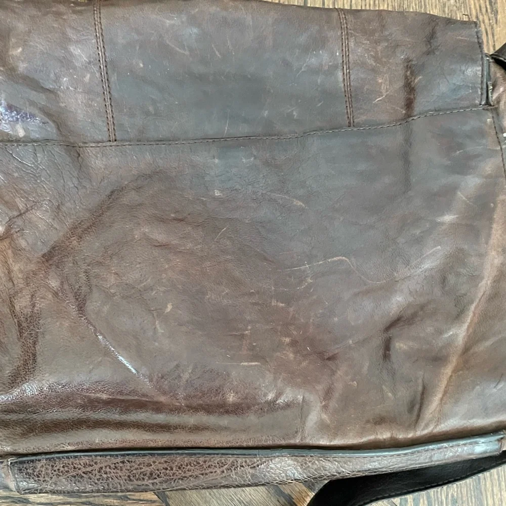 Cole Haan Dark Brown Leather Laptop Messenger Bag